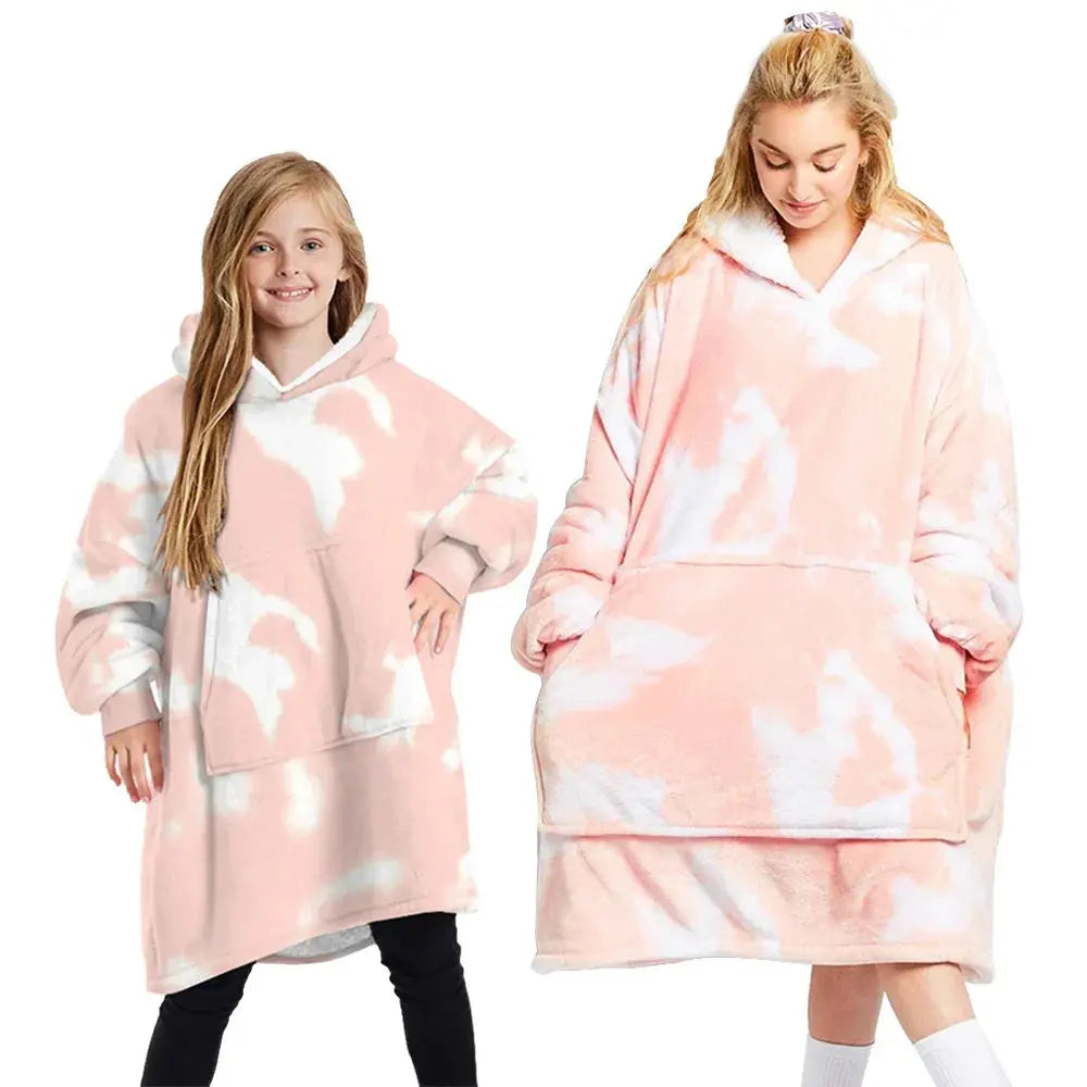 Oversized Fleece Blanket Hoodie with Pouch Pocket - Peak Store Co.