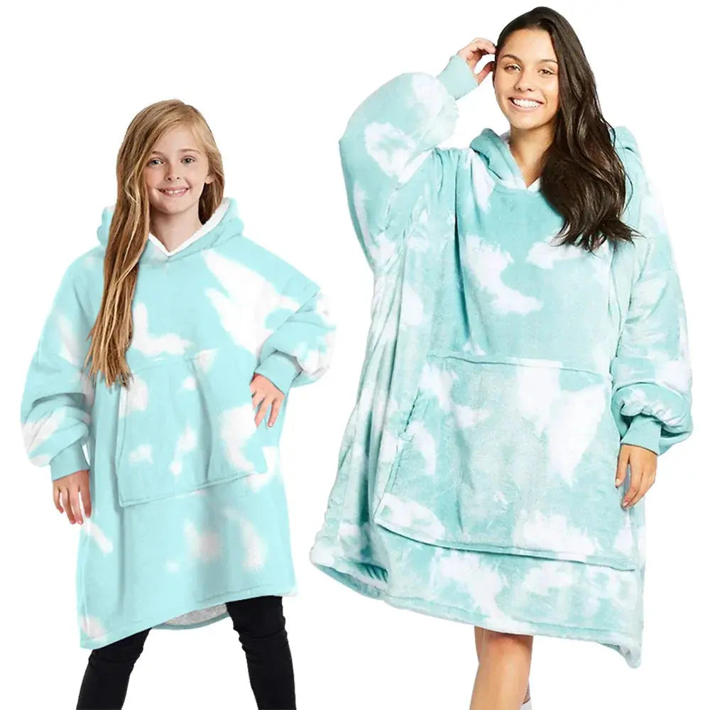 Oversized Fleece Blanket Hoodie with Pouch Pocket - Peak Store Co.