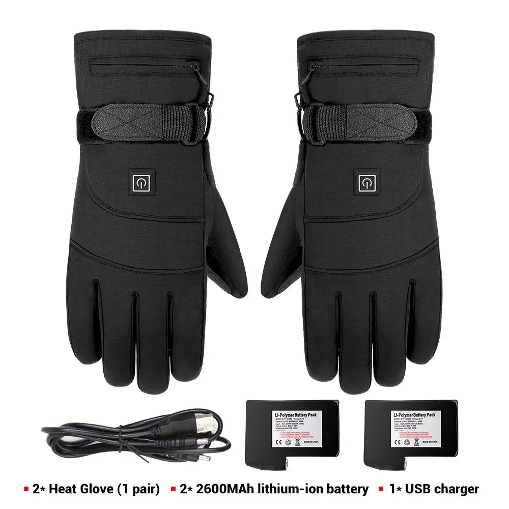 USB Heated Winter Gloves - Waterproof Thermal Gloves with Heating Pads for Skiing, Cycling, Motorcycle - Peak Store Co.