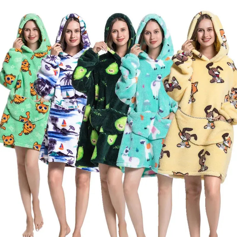 Wearable Warm Keeping Sports Lazy Thickened Blanket Hoodie - Peak Store Co.