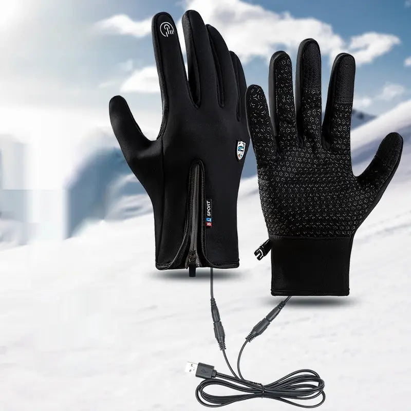 USB Heating Men's And Women's Winter Windproof Waterproof Cycling Gloves Peak Store Co.