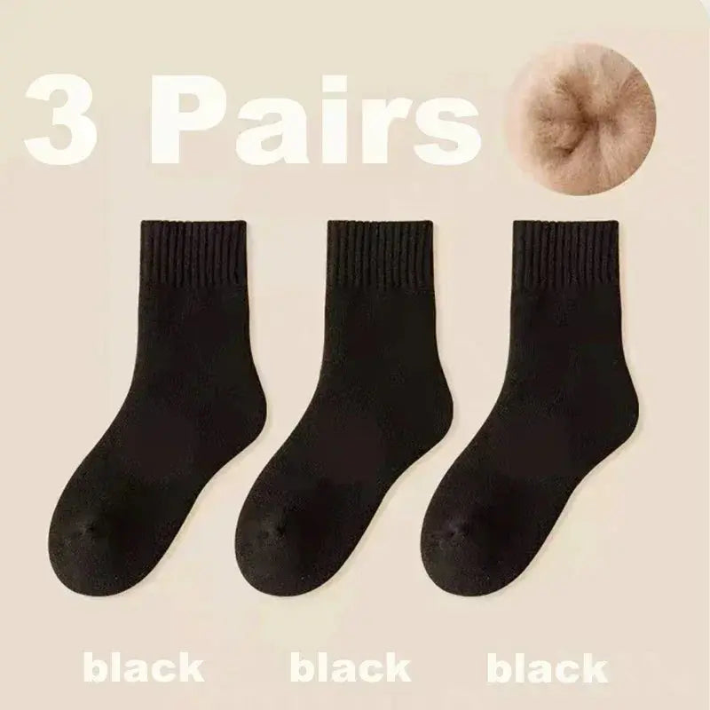 3-Pack Women's Wool Winter Socks - Thick Plush Postpartum & Sleep Snow Socks - Peak Store Co.
