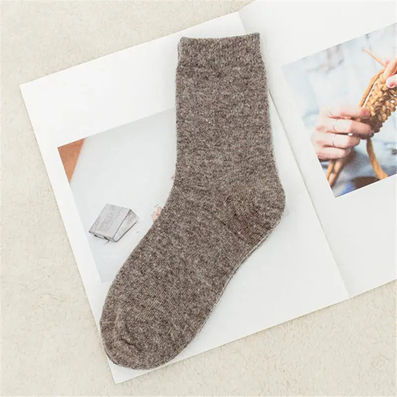 Sock Leisure Ankle Crew Fuzzy Autumn Winter Rabbit Fur Women mid-calf Thickened Warm Soft Wool 8W96 Peak Store Co.