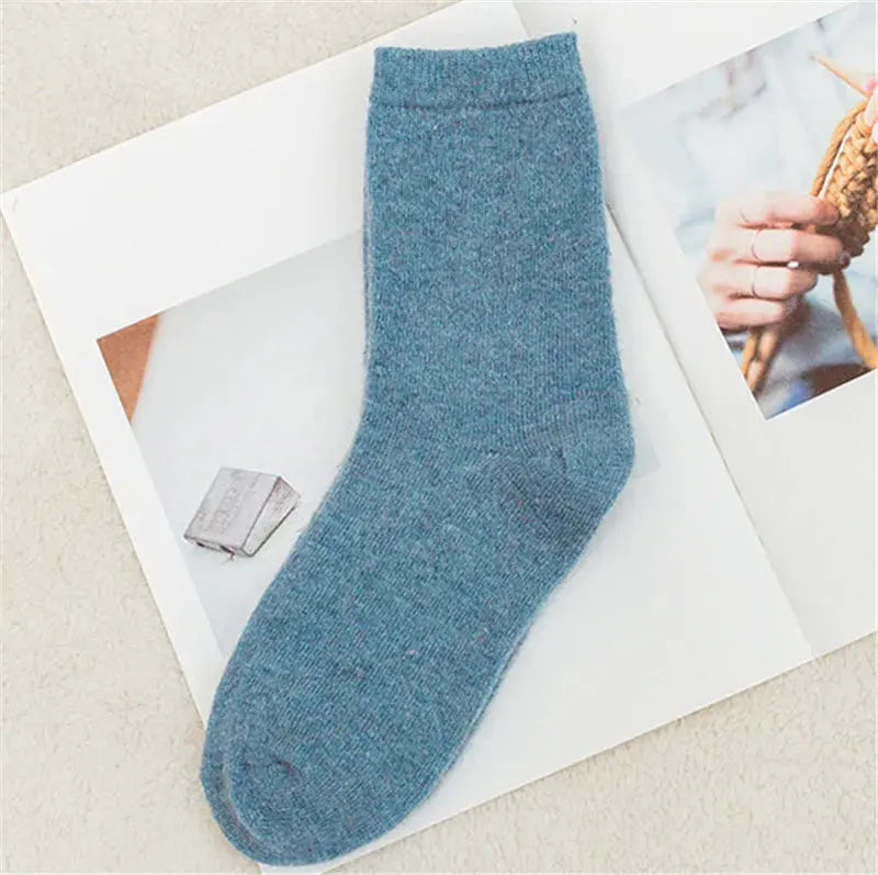 Sock Leisure Ankle Crew Fuzzy Autumn Winter Rabbit Fur Women mid-calf Thickened Warm Soft Wool 8W96 Peak Store Co.