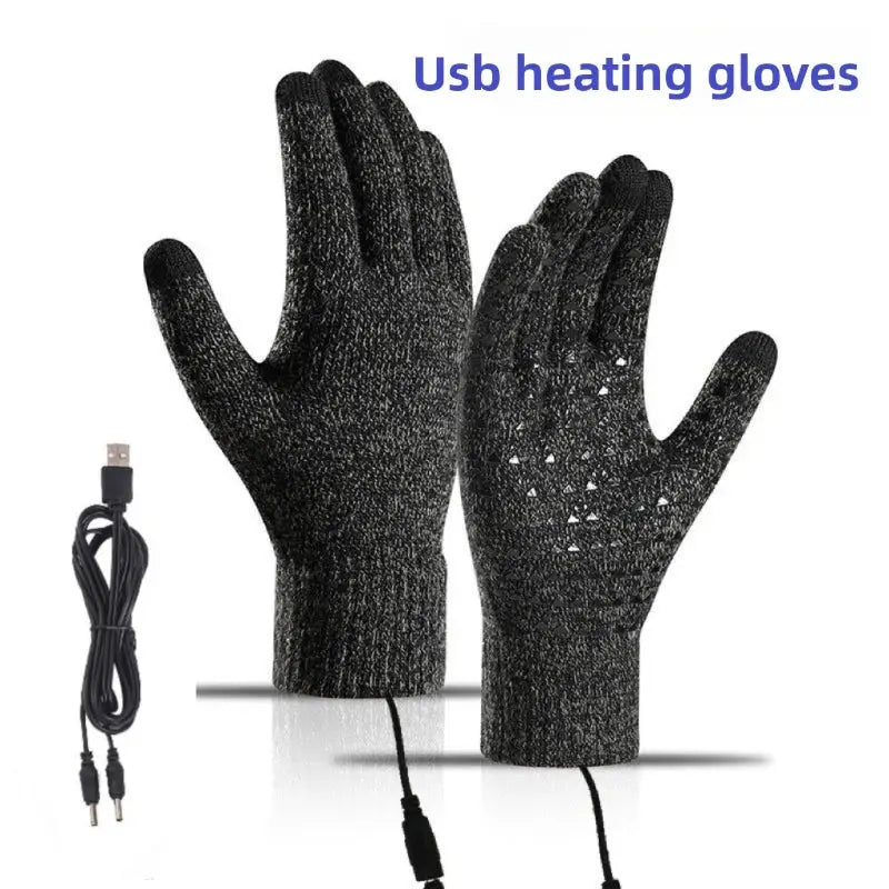 Winter Electric Heated Gloves Touch Screen Motorcycle/Bike Warm Gloves Outdoor Riding Skiing Mitten USB Heated Gloves No Battery Peak Store Co.