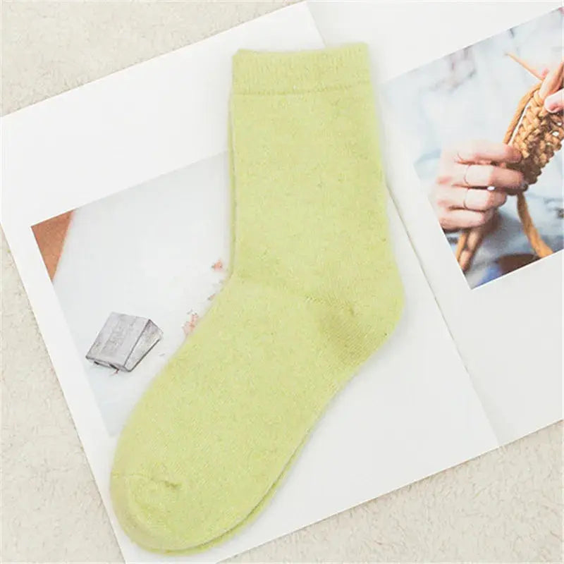 Sock Leisure Ankle Crew Fuzzy Autumn Winter Rabbit Fur Women mid-calf Thickened Warm Soft Wool 8W96 Peak Store Co.