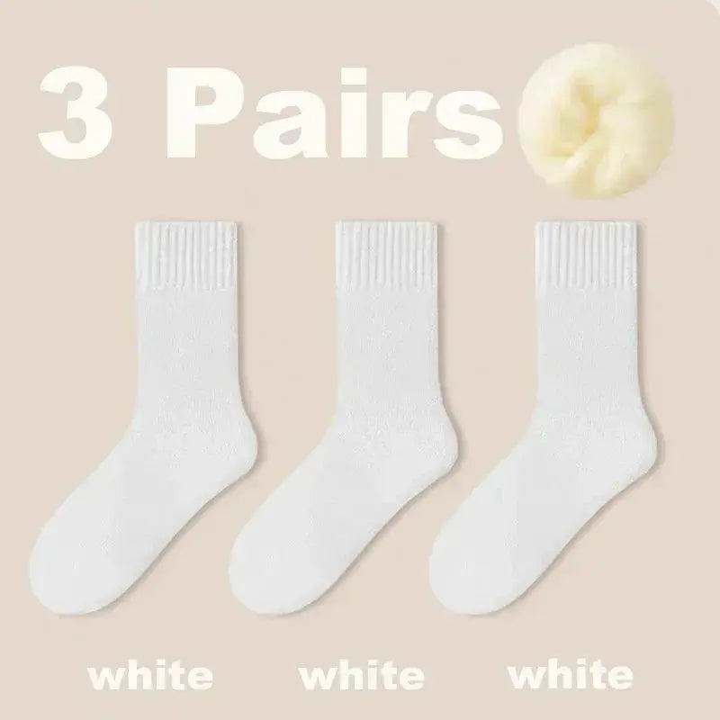 3-Pack Women's Wool Winter Socks - Thick Plush Postpartum & Sleep Snow Socks - Peak Store Co.