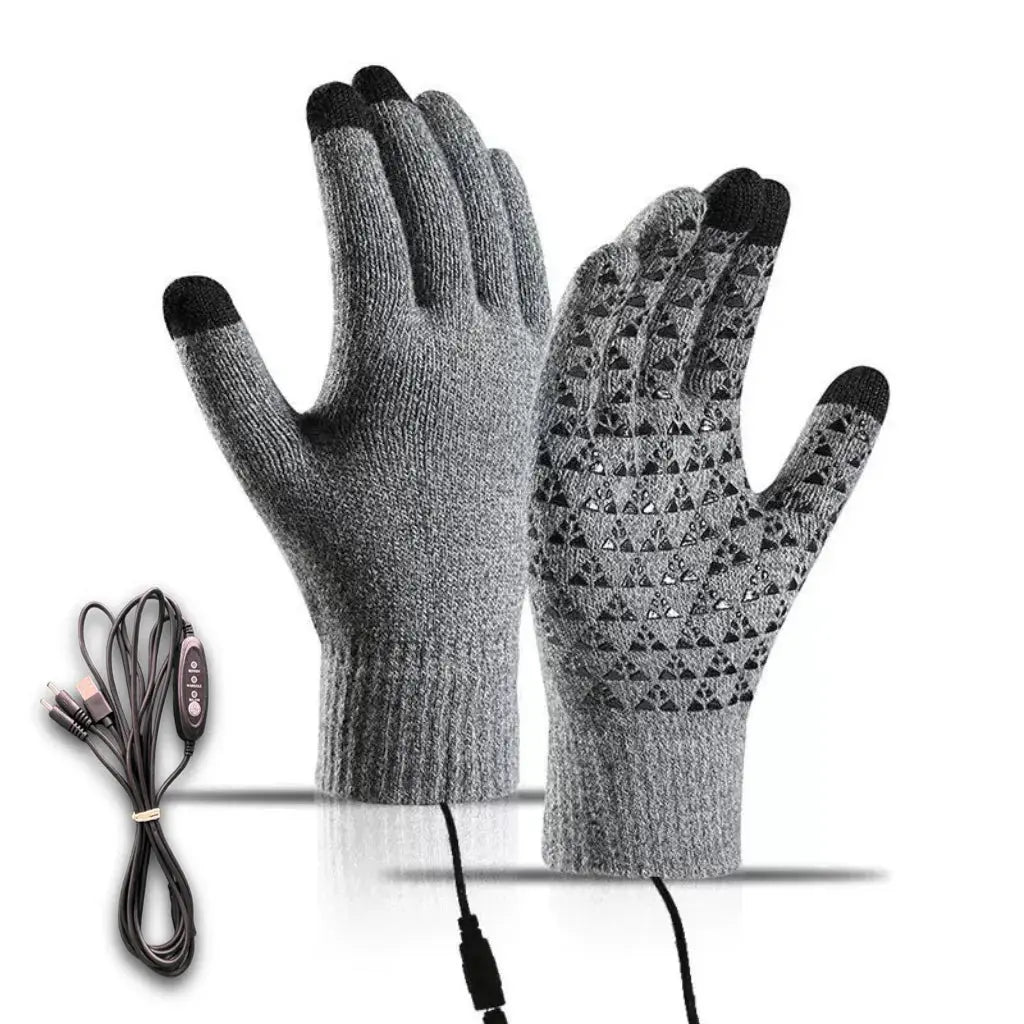 Winter Electric Heated Gloves Touch Screen Motorcycle/Bike Warm Gloves Outdoor Riding Skiing Mitten USB Heated Gloves No Battery Peak Store Co.