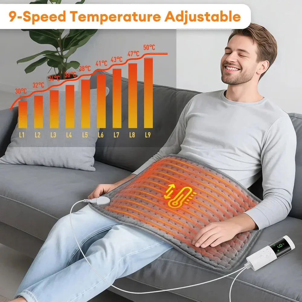 30*60cm Electric Heating Pads for Back Neck Shoulder Home Office Washable Winter Warm Blanket 4 Timer 9 Temperature Control Peak Store Co.