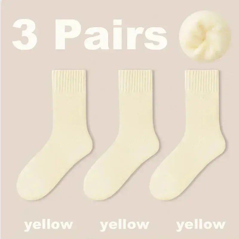 3-Pack Women's Wool Winter Socks - Thick Plush Postpartum & Sleep Snow Socks - Peak Store Co.