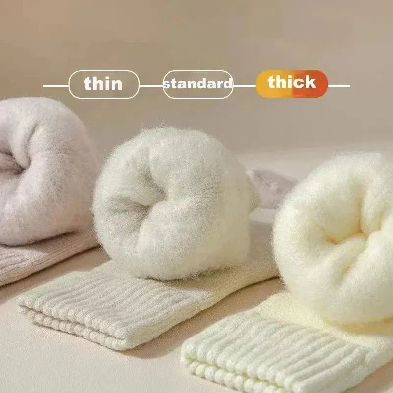 3-Pack Women's Wool Winter Socks - Thick Plush Postpartum & Sleep Snow Socks - Peak Store Co.