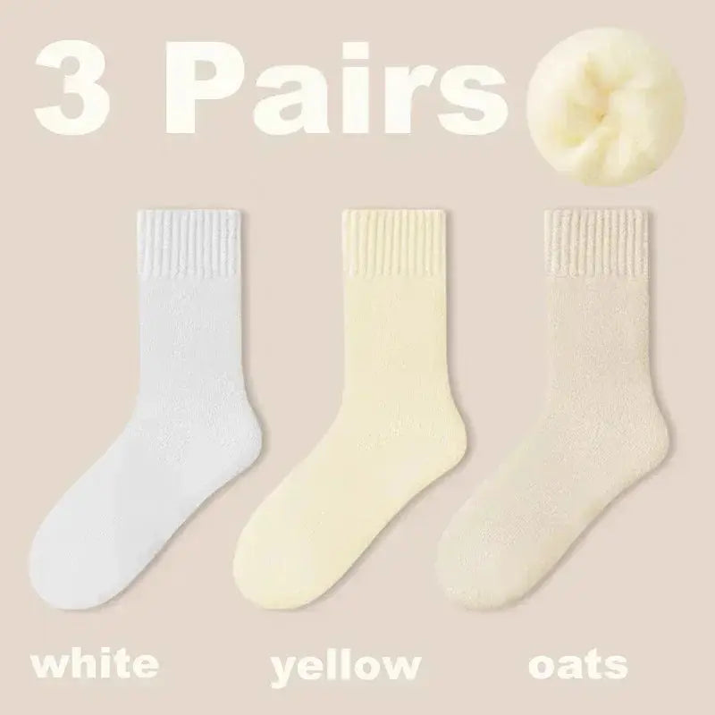 3-Pack Women's Wool Winter Socks - Thick Plush Postpartum & Sleep Snow Socks - Peak Store Co.